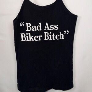 The Wolf & Gypsy Band "Bad Ass Biker B*tch"  Tank Top Black Festival Women Small